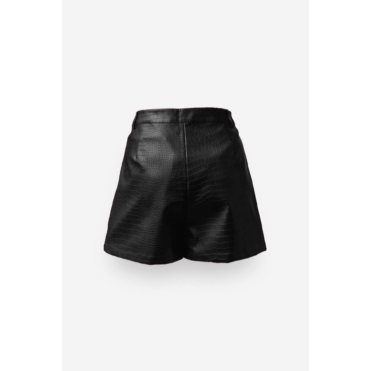 Faux Crocodile Leather High-waisted Shorts