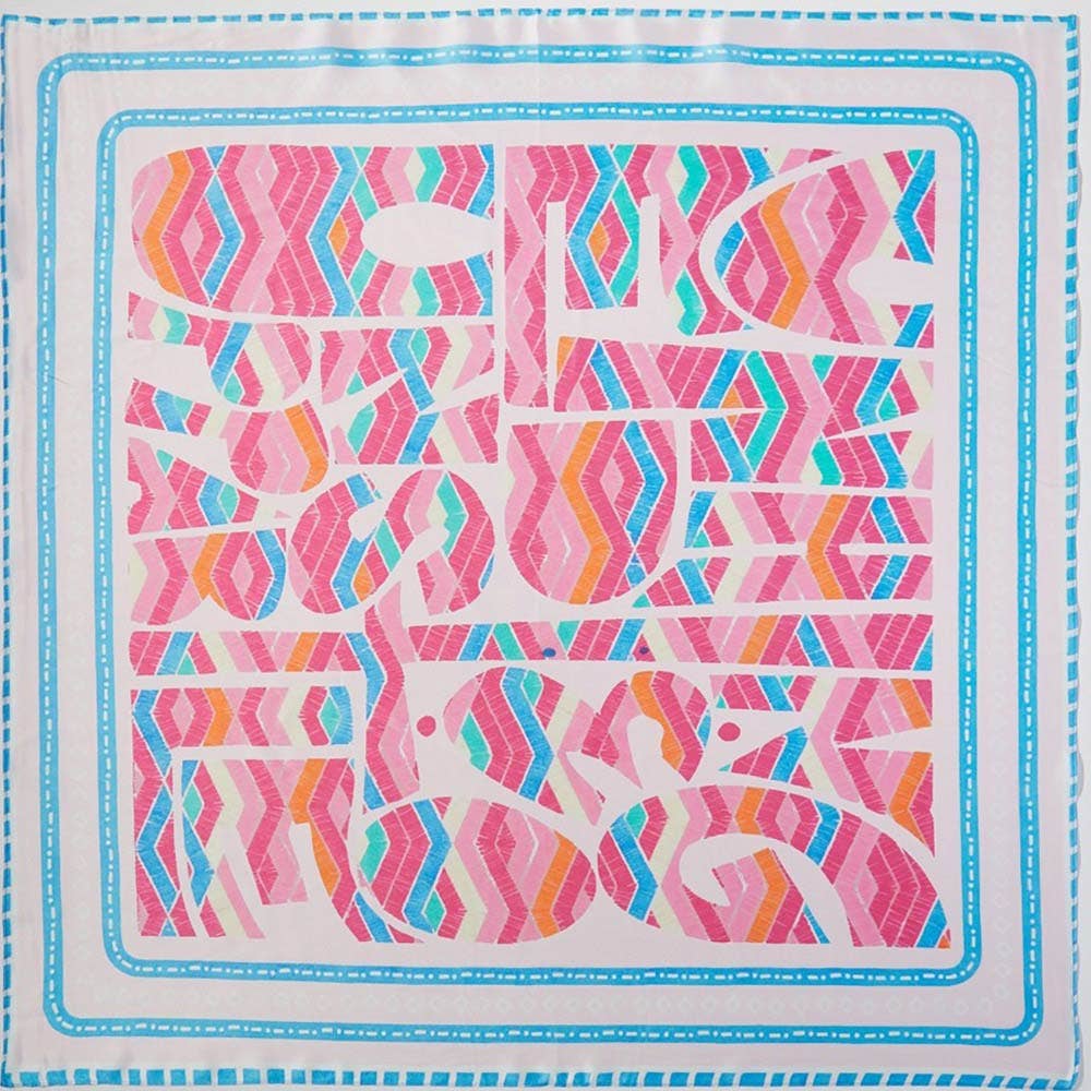 Abstract Tribal Print Square Bandana Scarf