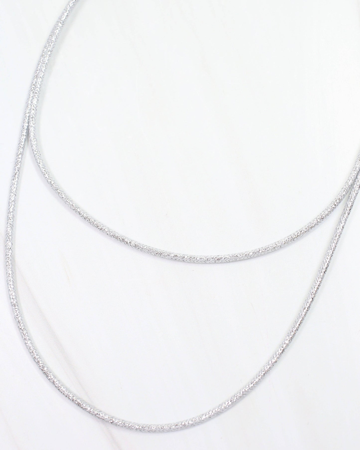 Magnetic Cord Necklace Silver