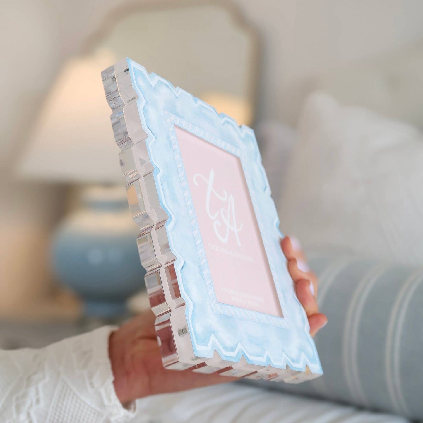 Acrylic Magnetic Frame - Blue & White