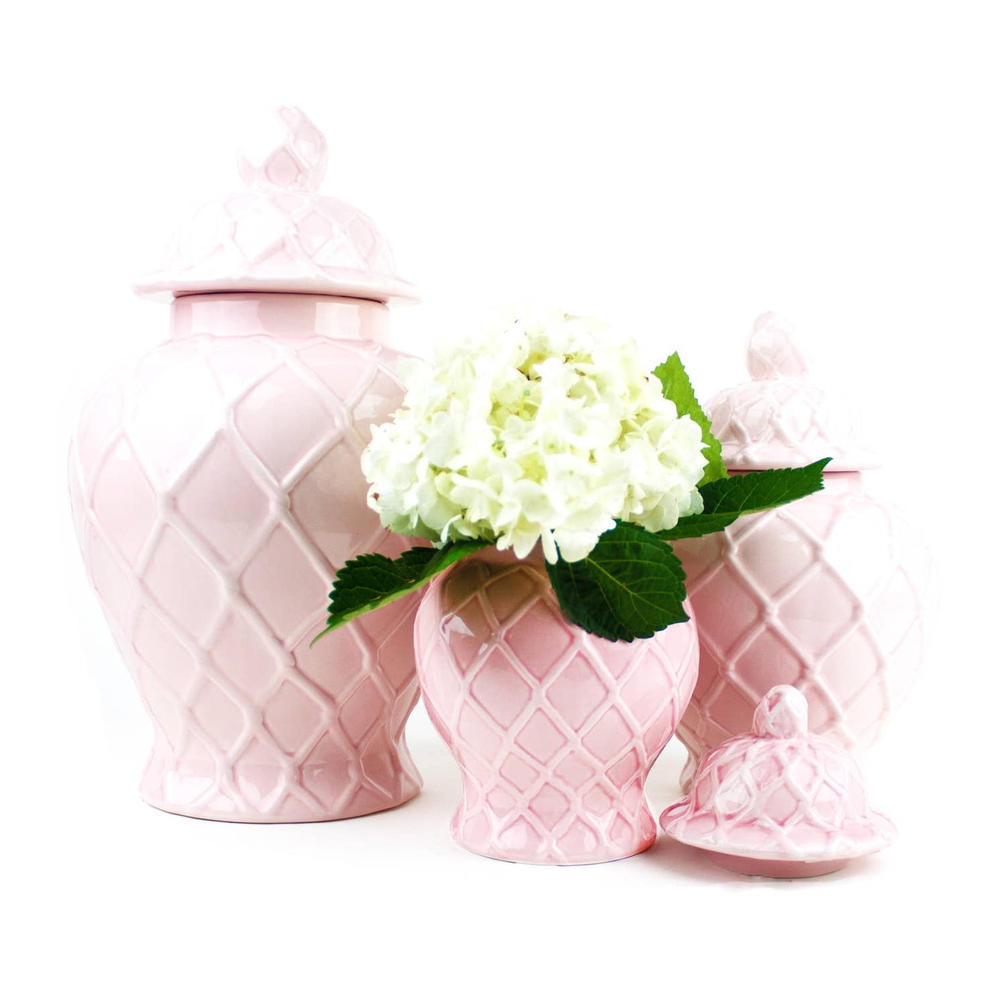 Small Pink Textured Ginger Jar