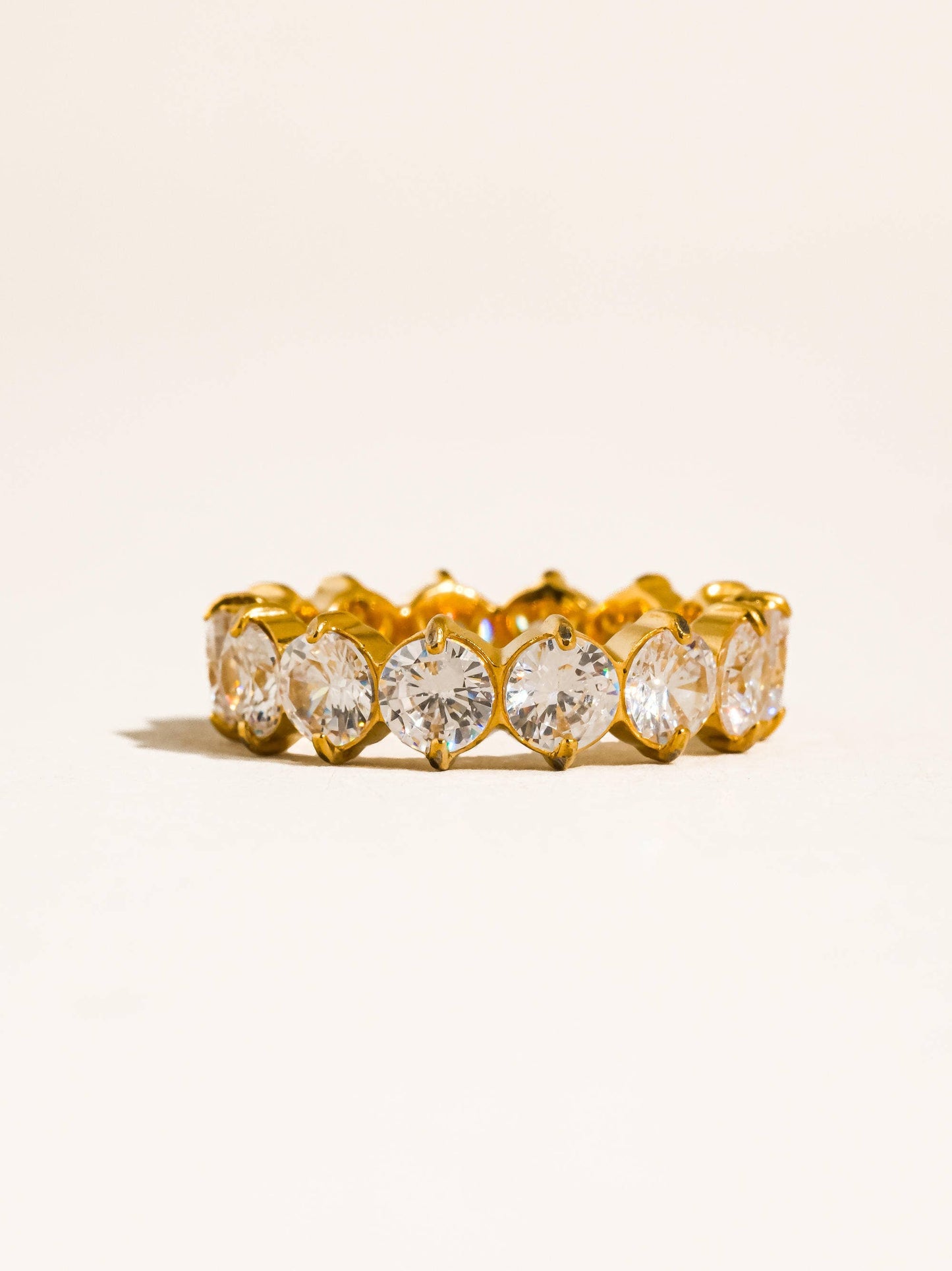 Veloura 18K Gold Non-Tarnish CZ Eternity Ring Size 7