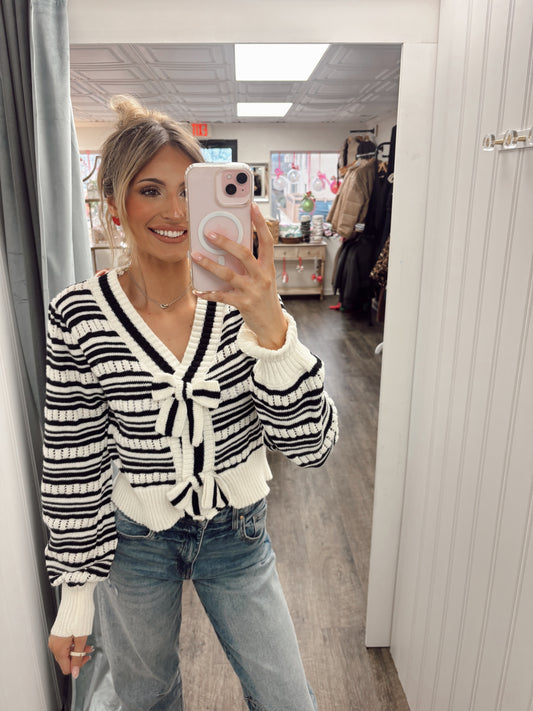 Everyday Striped Cardigan