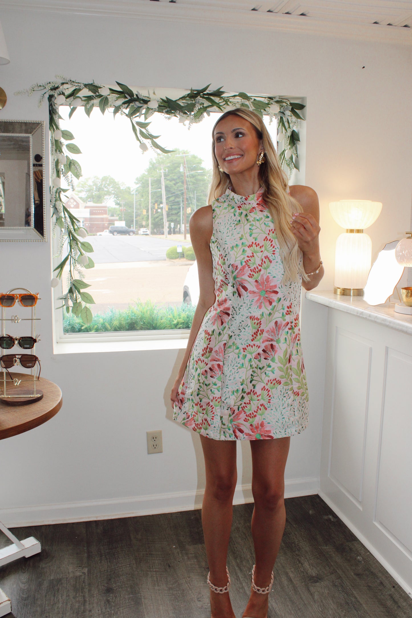 Carter Printed Floral Mock Neck Mini