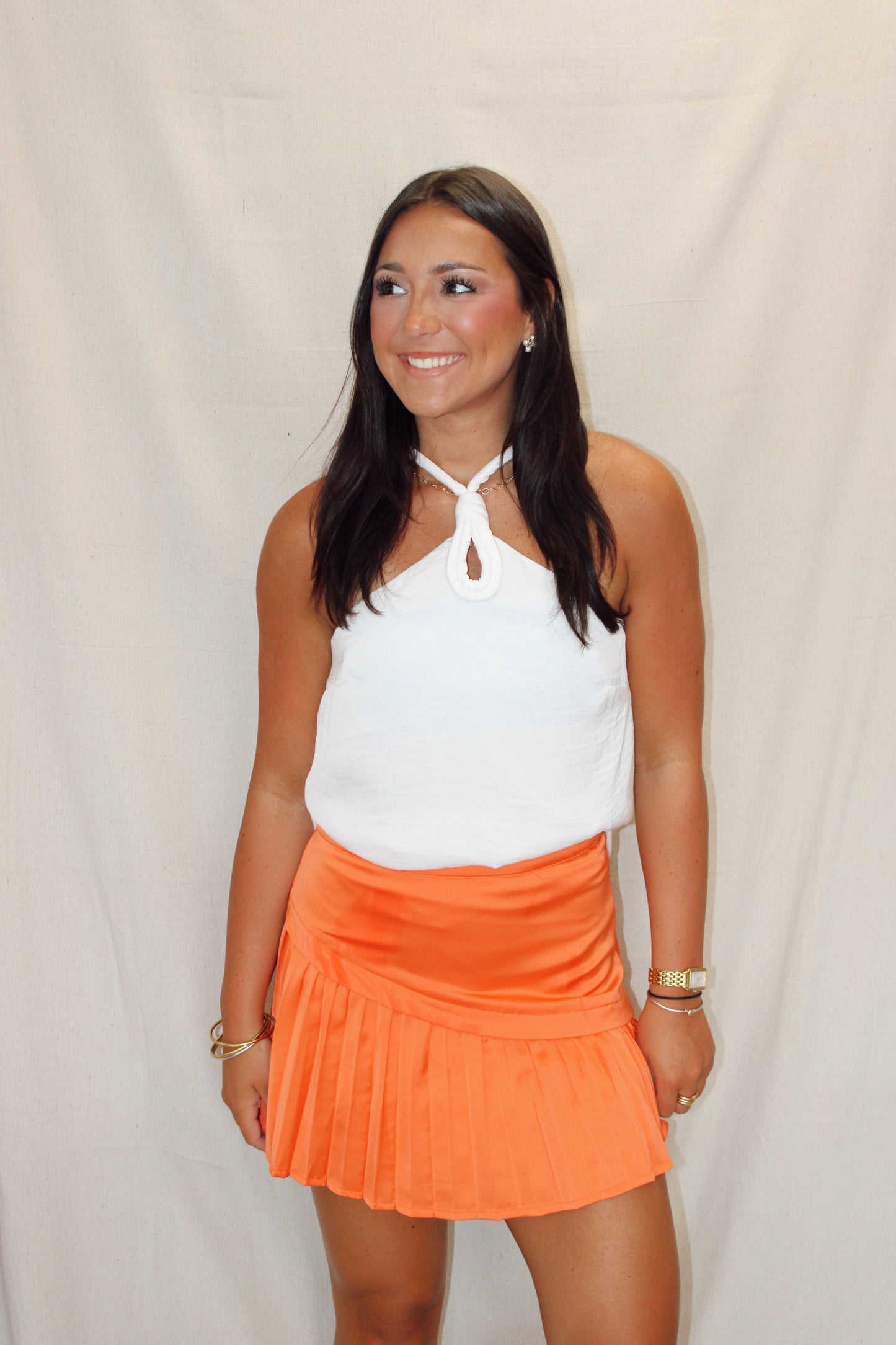 The Vol Asymmetrical Pleated Mini Skirt