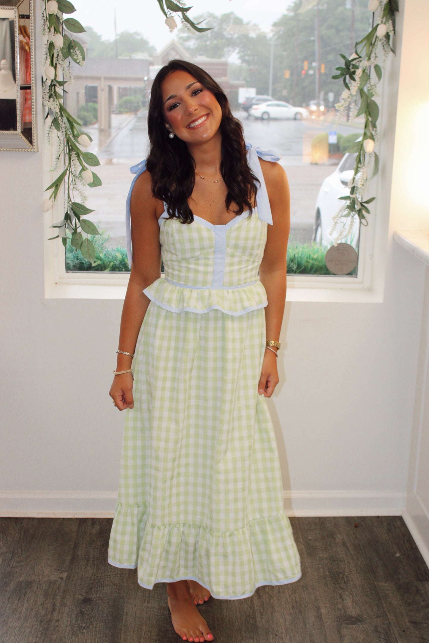 Charleston Gingham Maxi Dress