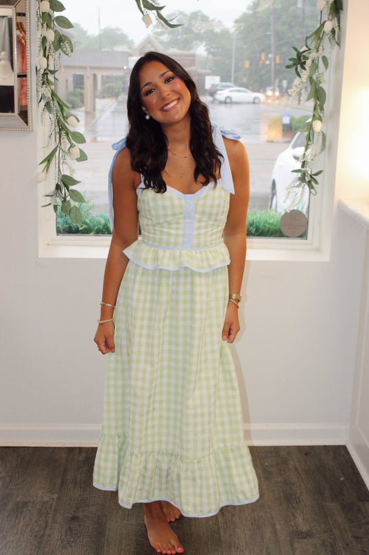 Charleston Gingham Maxi Dress