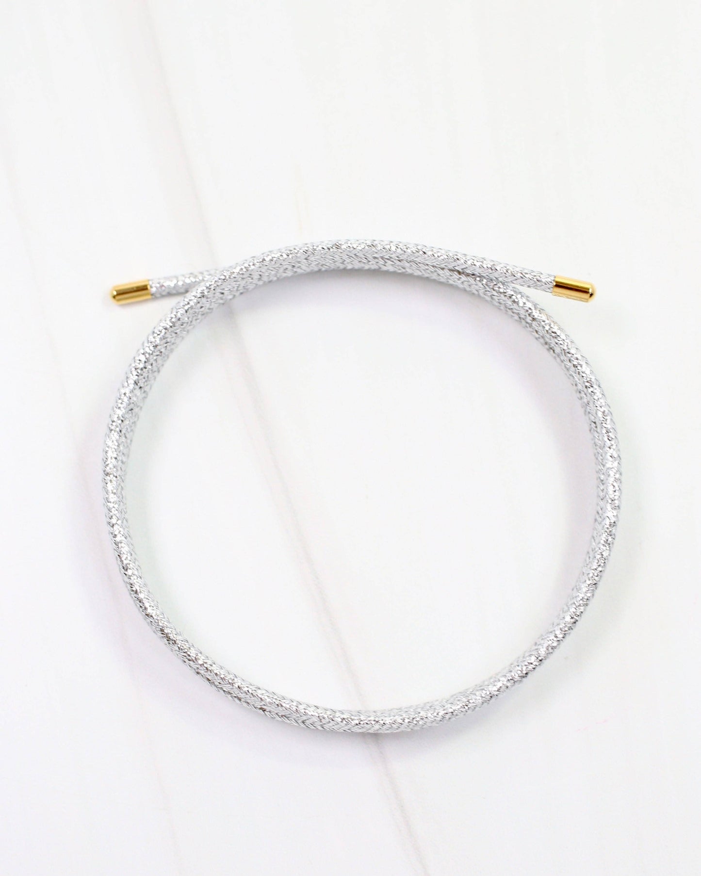 Magnetic Cord Necklace Silver
