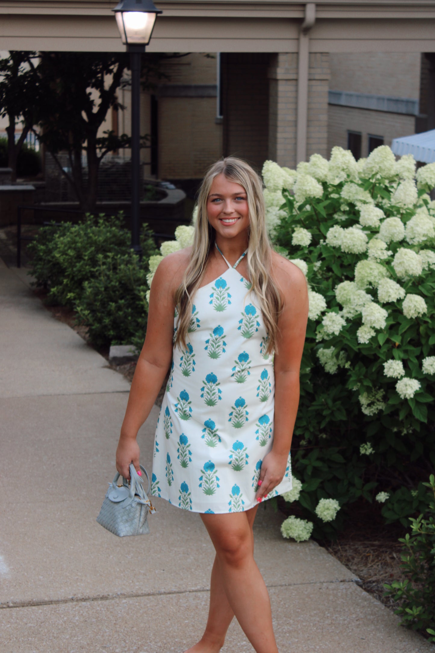 Madilynn Floral Halter Side Zipper Neck Mini Dress
