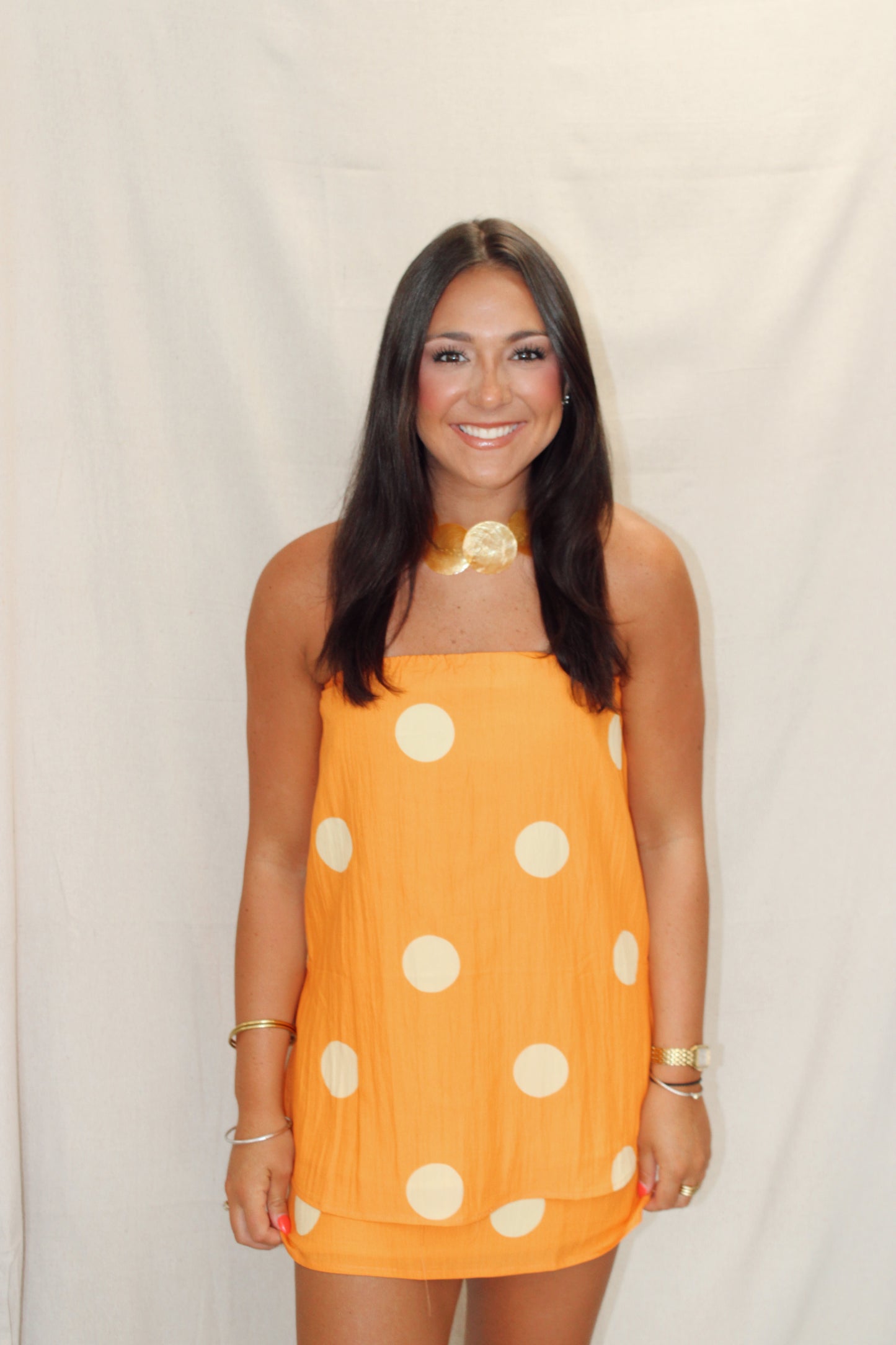 Easton Polka Dot Strapless Top and Skirt Set