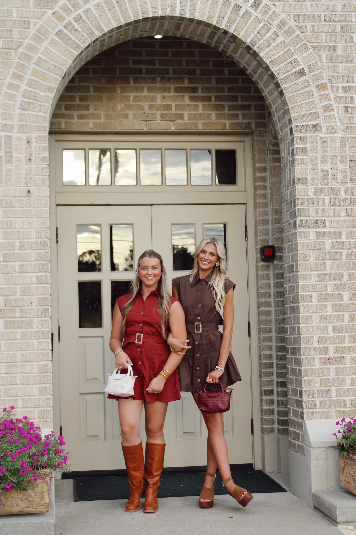 Mia Belted Mini Dress in Burgundy