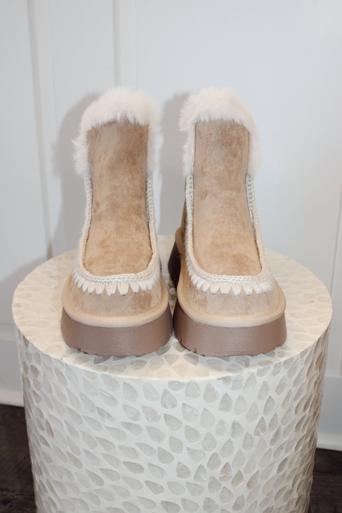 The Julie Almond Trim Platform Boot