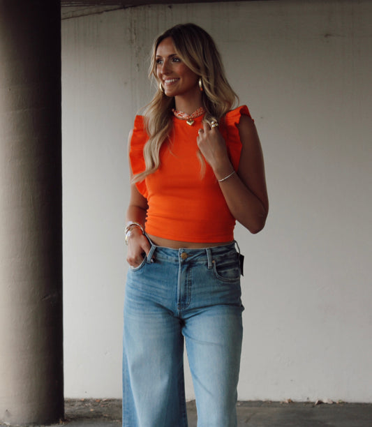 Brin Ruffle Sleeve Top