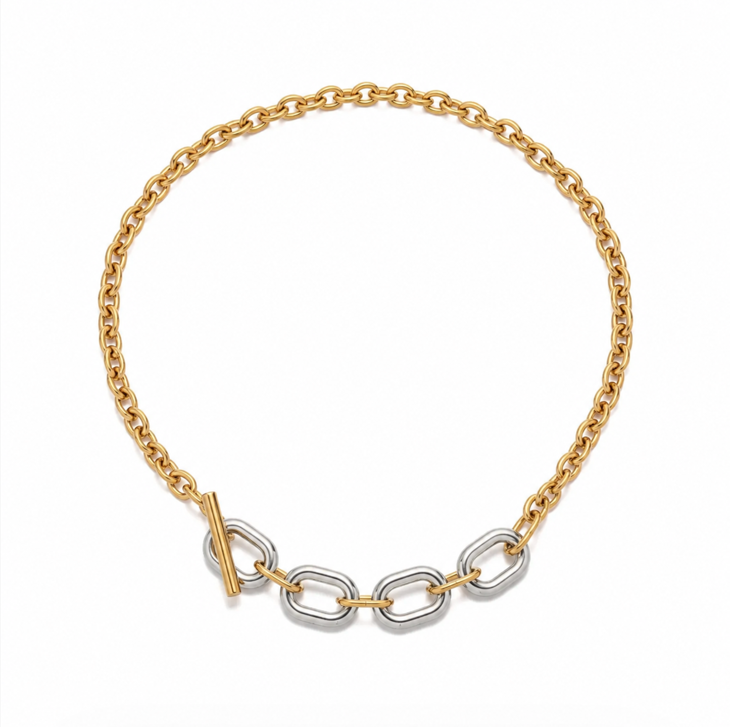 Isla Two Tone Chunky Chain Necklace | Waterproof + Gold Plated