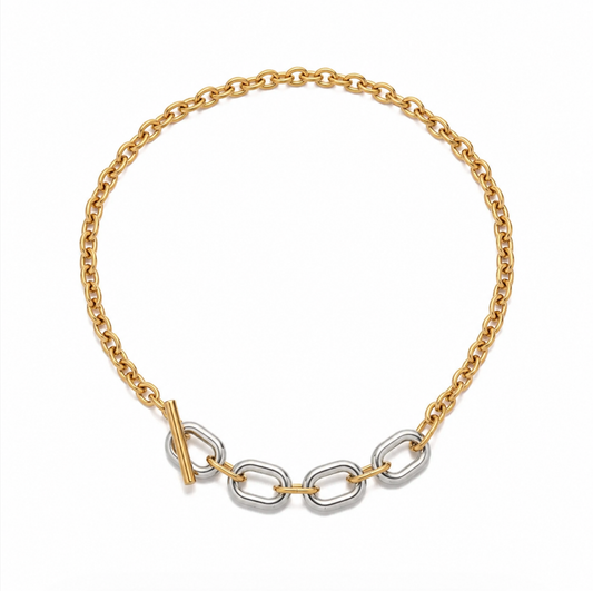 Isla Two Tone Chunky Chain Necklace | Waterproof + Gold Plated