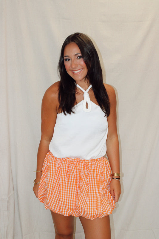 Grace Gingham Bubble Mini Skirt