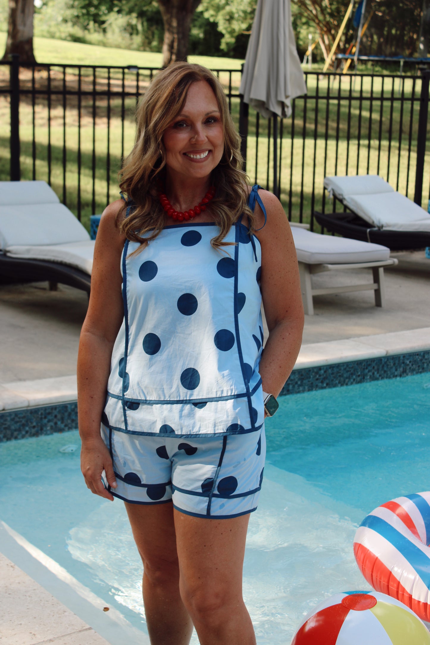 Perfectly Polka Light Blue and Navy Set