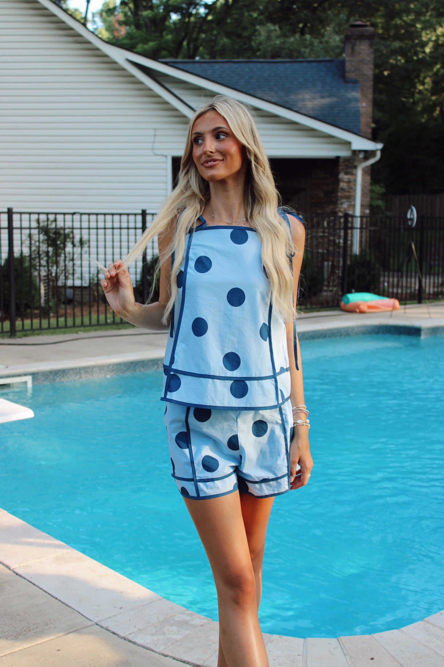 Perfectly Polka Light Blue and Navy Set