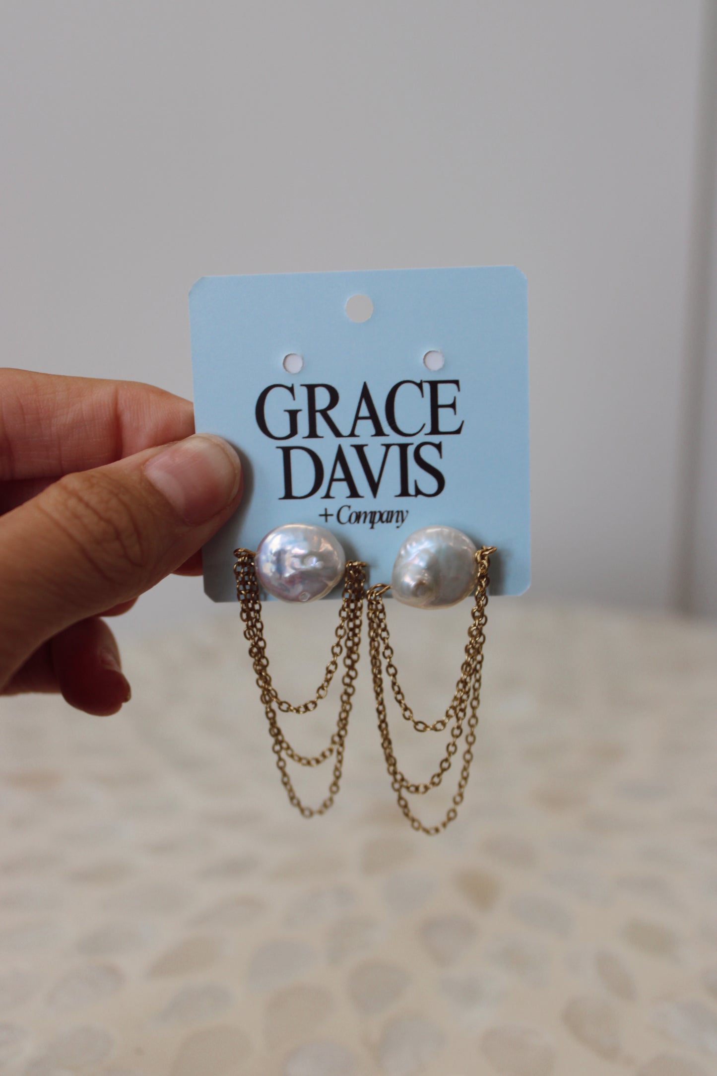 Pearl Chain Earrings