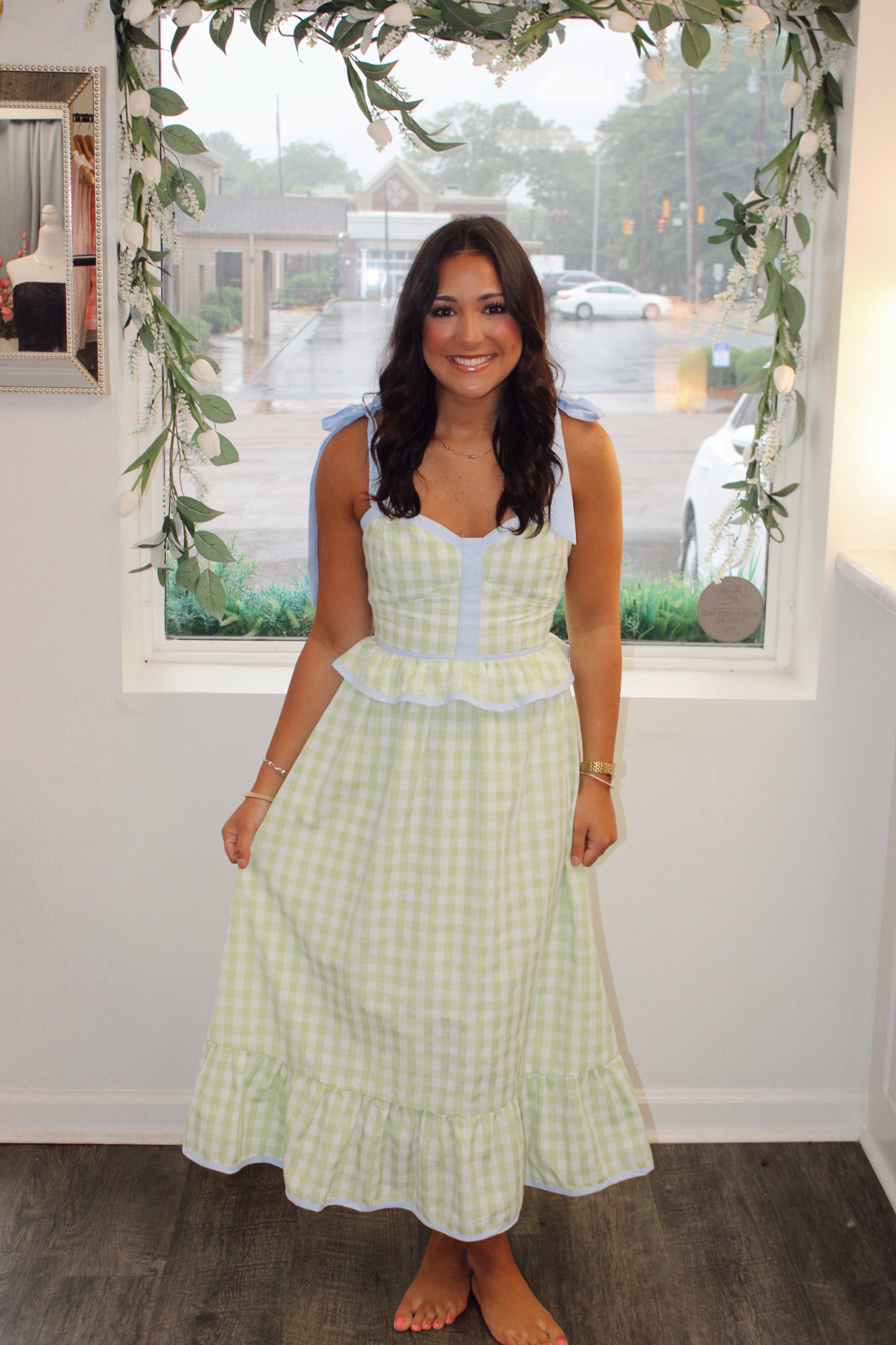 Charleston Gingham Maxi Dress