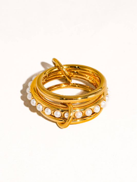 Danton Size 8 Multi Stack Pearl Band Ring