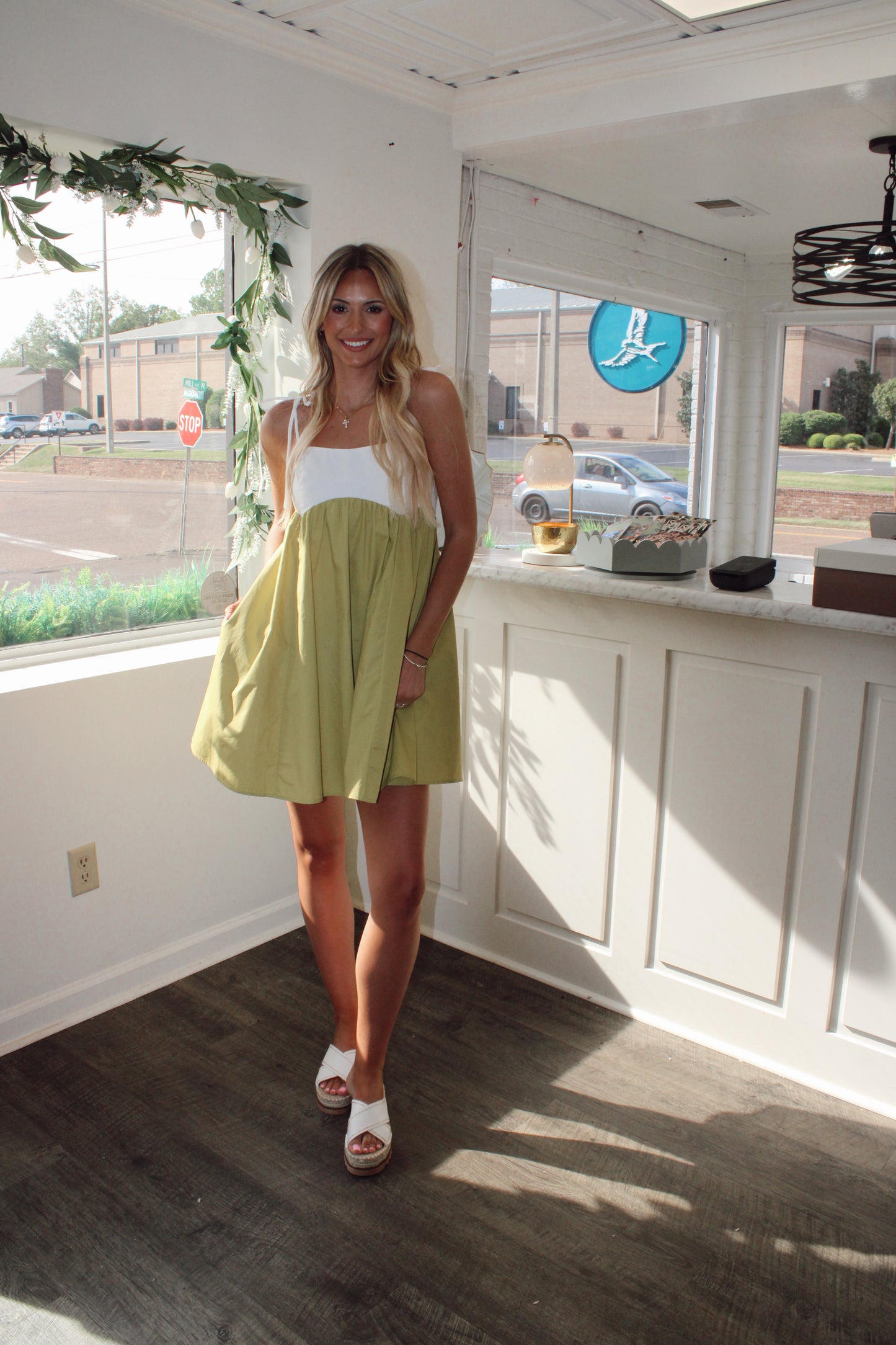Bella Scalloped Detail Mini Dress
