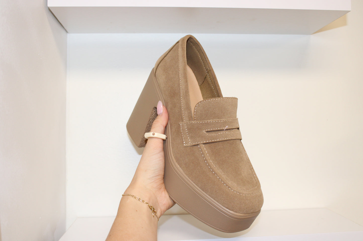 Taupe Platform Pumps