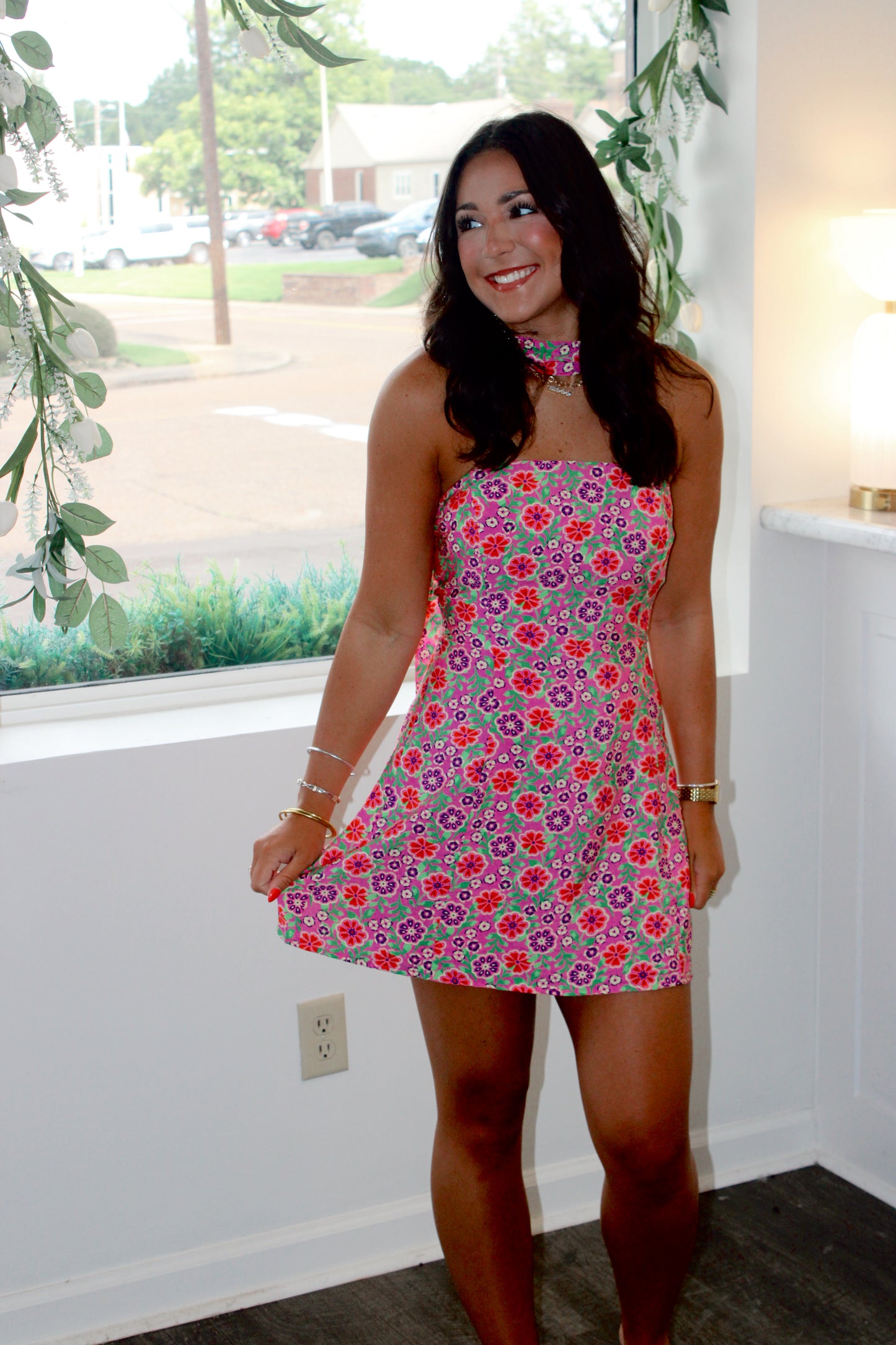 Jenny Strapless Mini Dress with Scarf