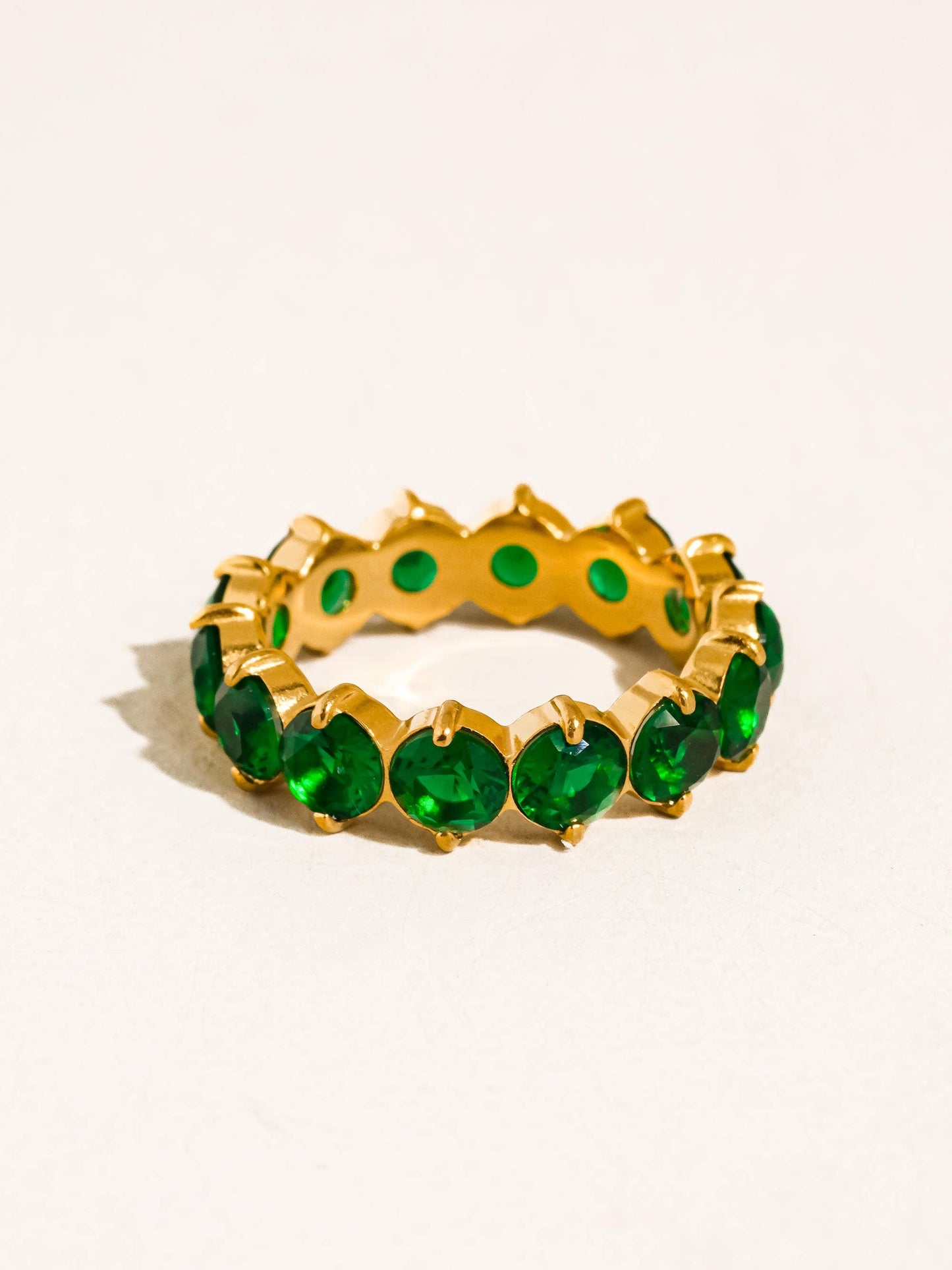 Veloura 18K Gold Non-Tarnish CZ Eternity Ring Size 7