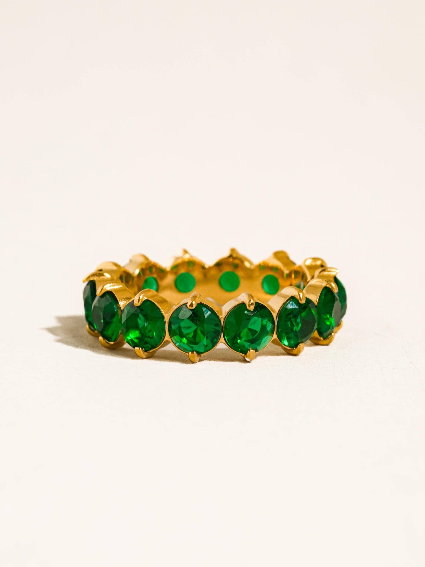 Veloura 18K Gold Non-Tarnish CZ Eternity Ring Size 7