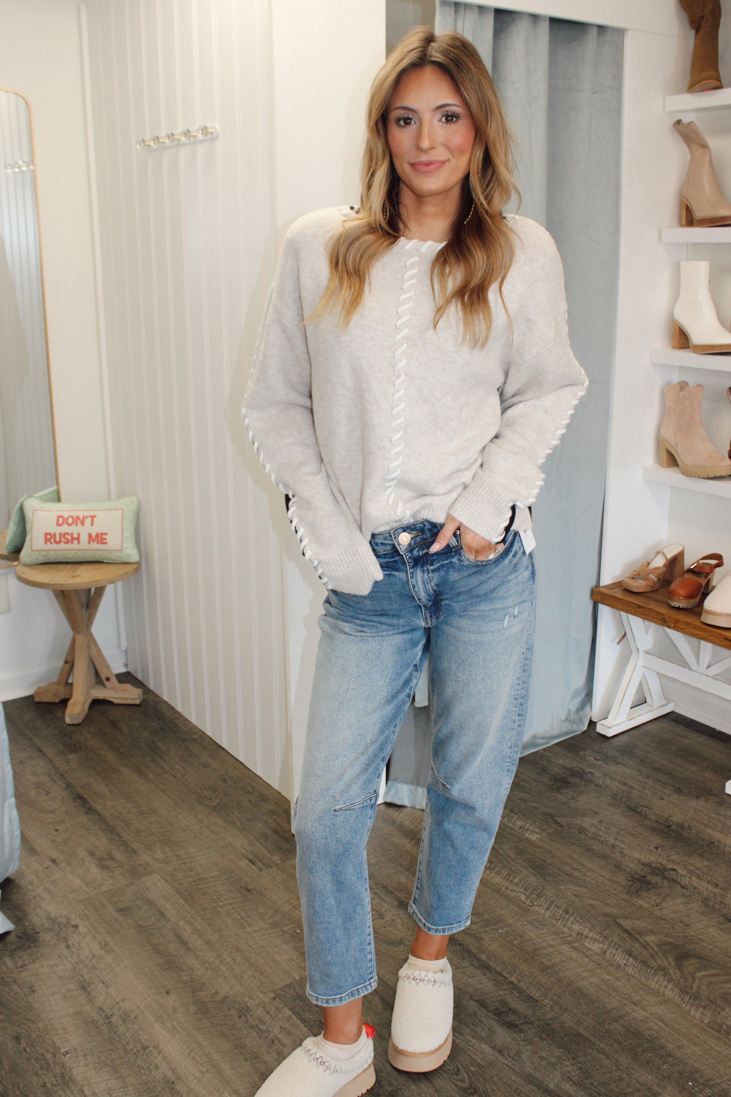 Color Block Threaded Sweater
