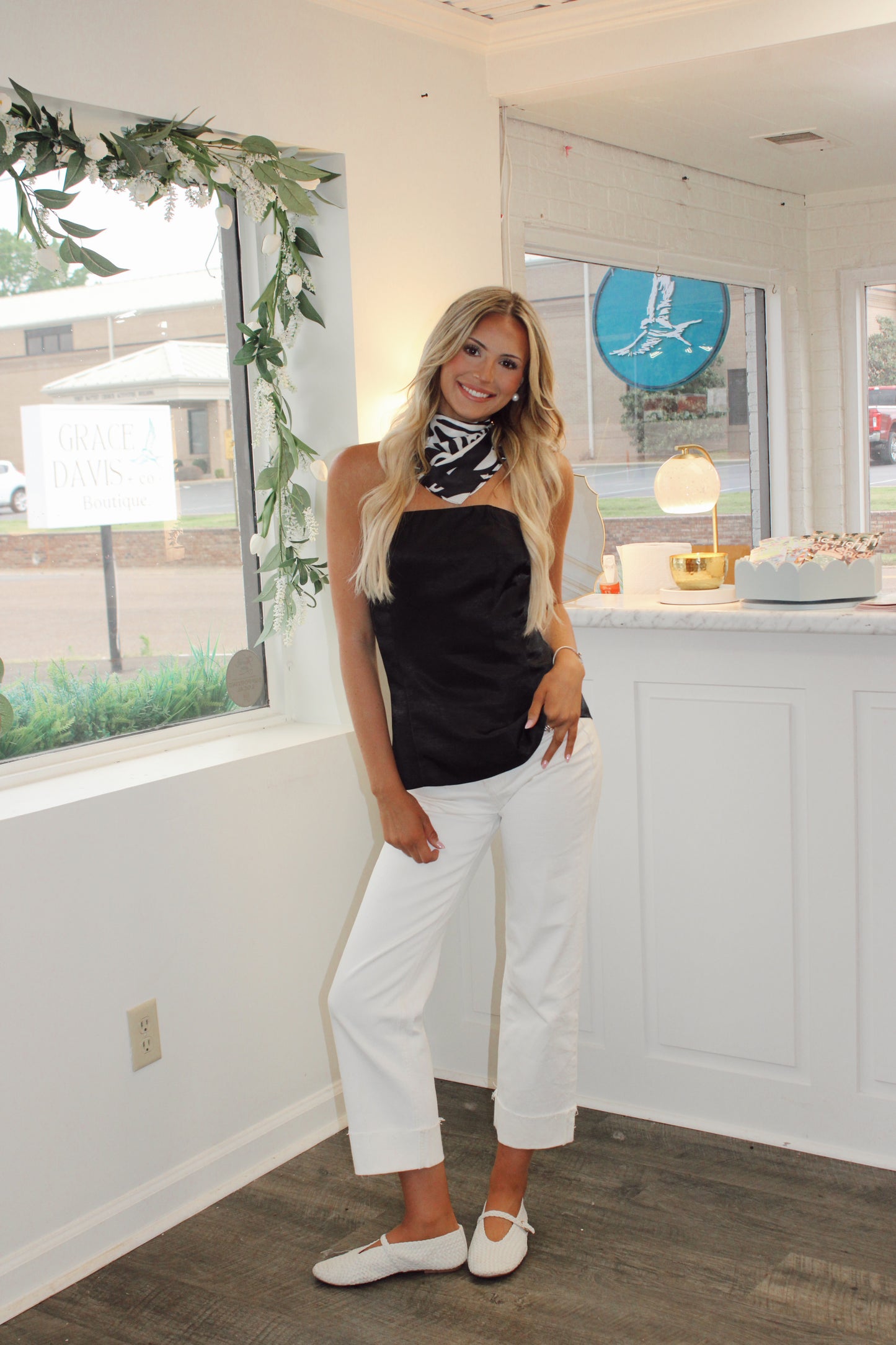Tailored Long Satin Tube Top