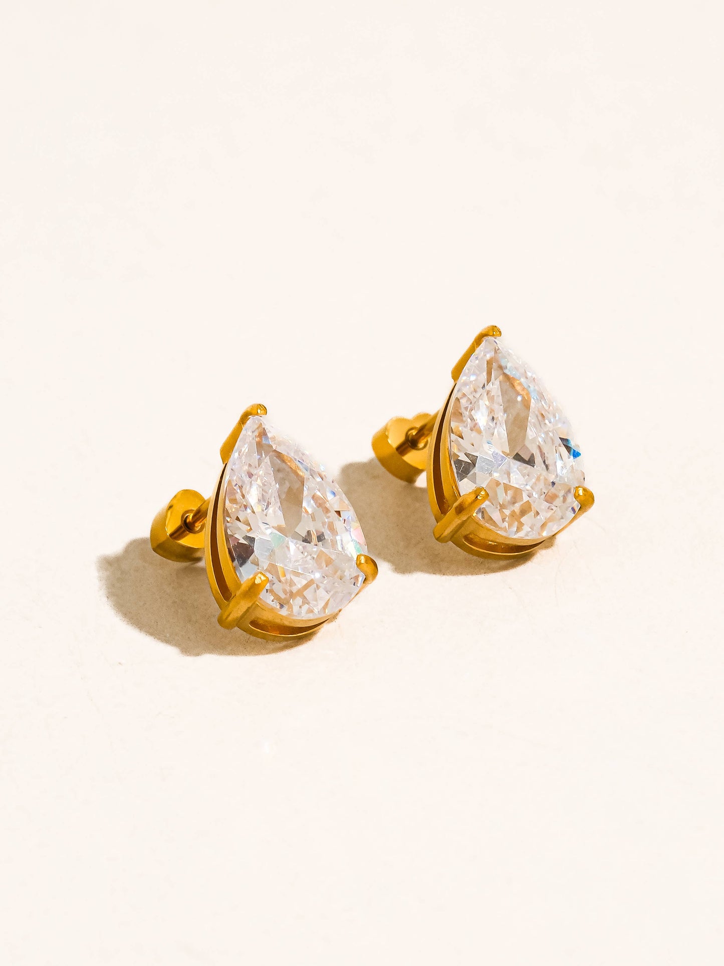 Diamond Stud Round Back Earrings