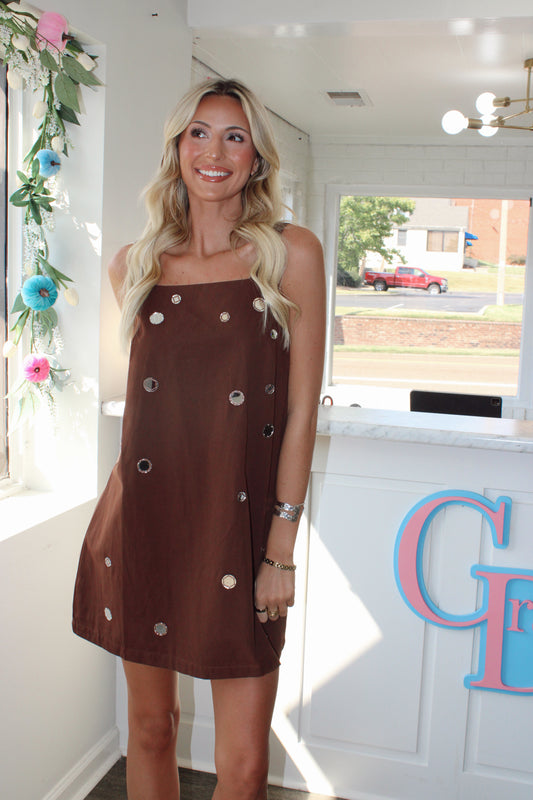 Alaya Mirrored Mini in Brown