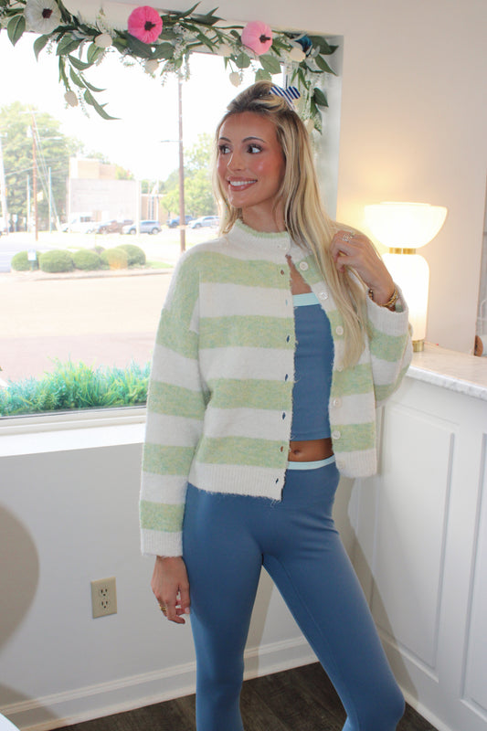Henry Green and Cream Stripe Cardi