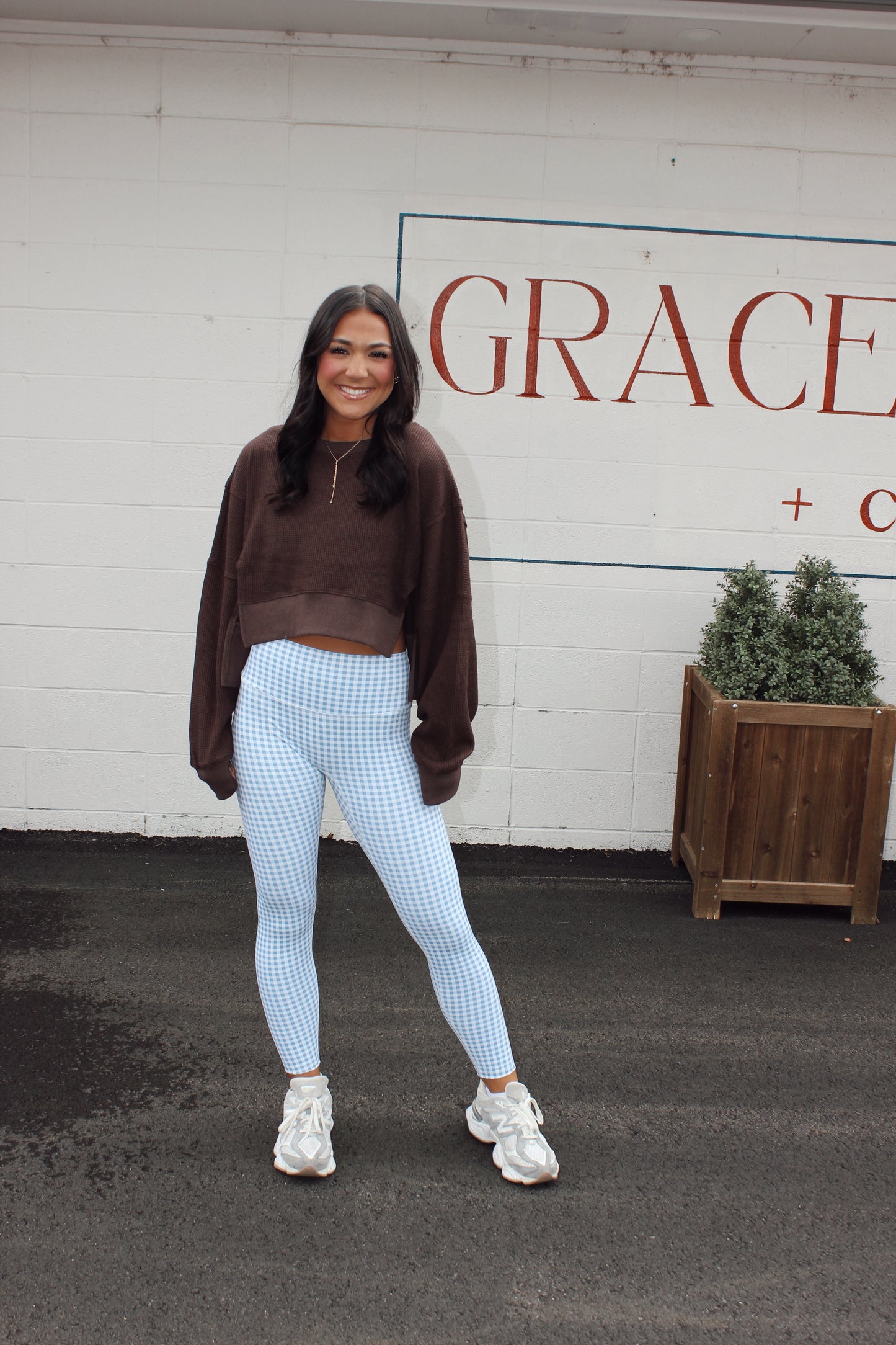 Gingham Print Aligned Performance High-Rise Leggings