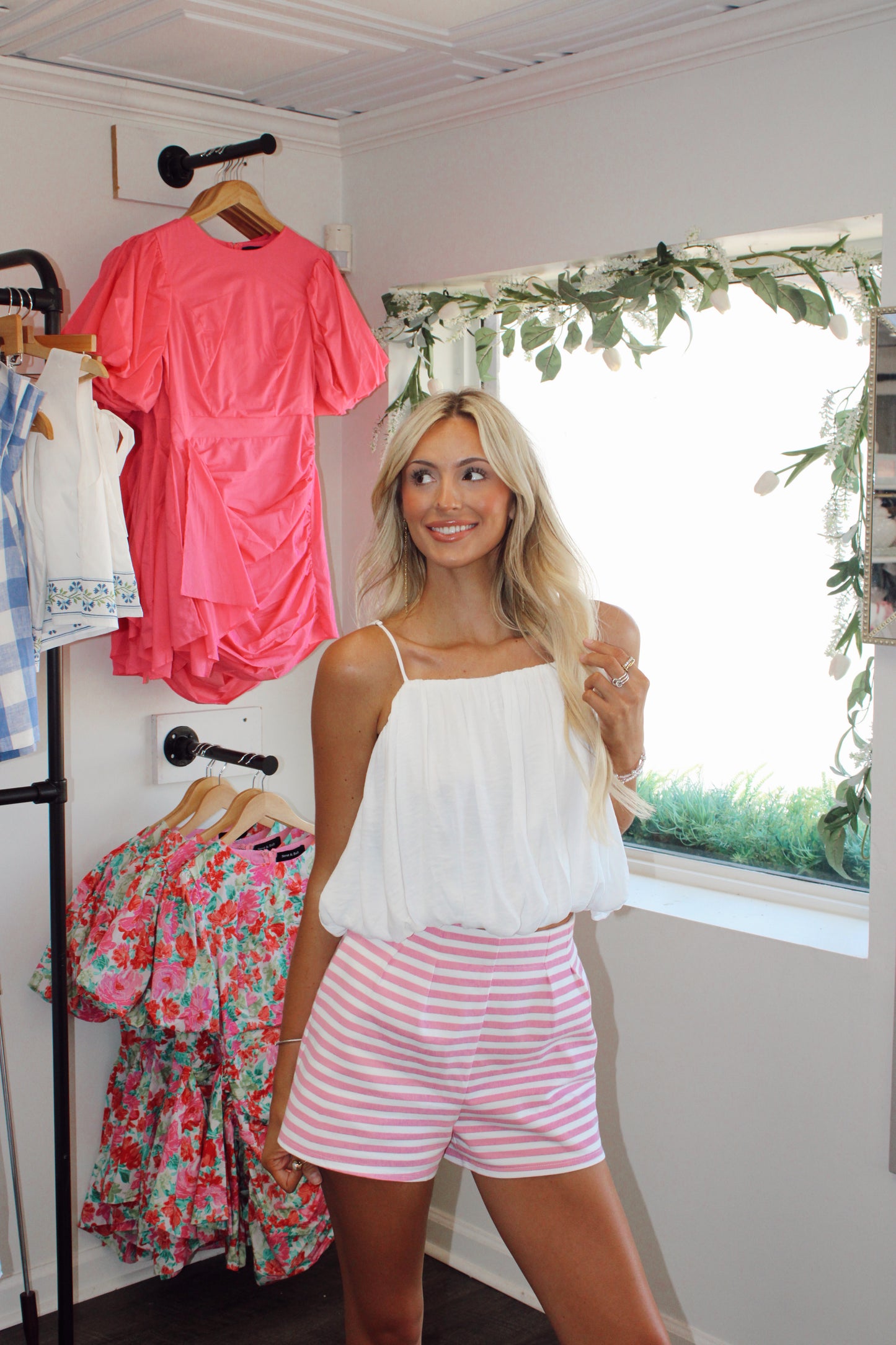Social Club Striped Tailored Shorts