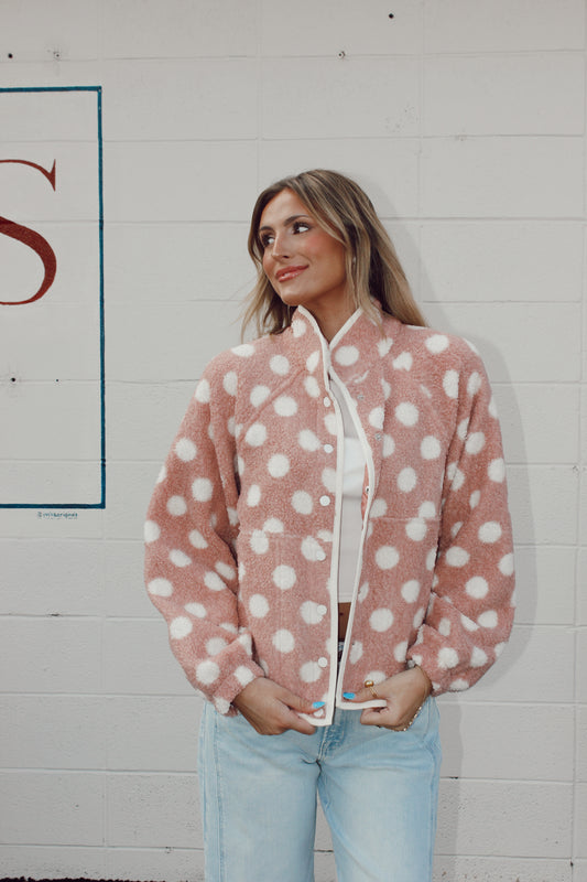 Polka Dot Button Down Jacket