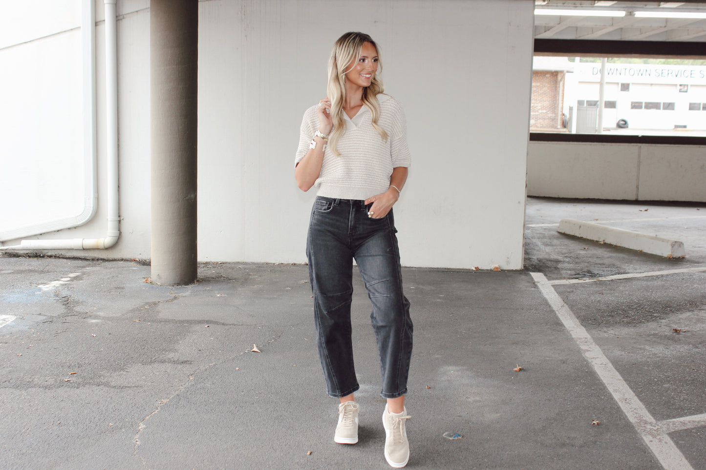Britten Collared Knit Top