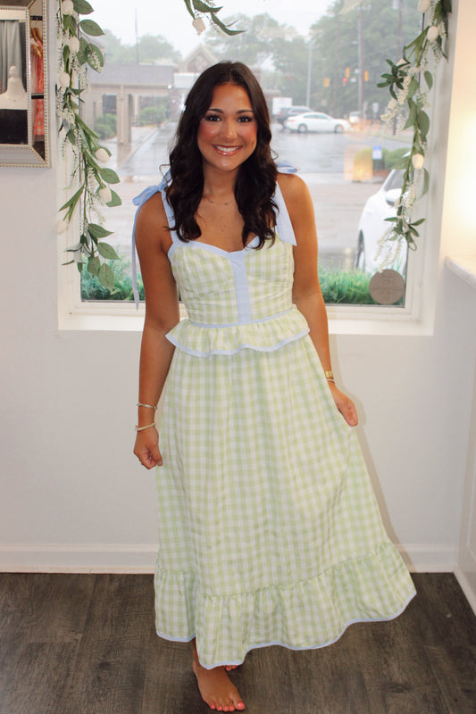 Charleston Gingham Maxi Dress