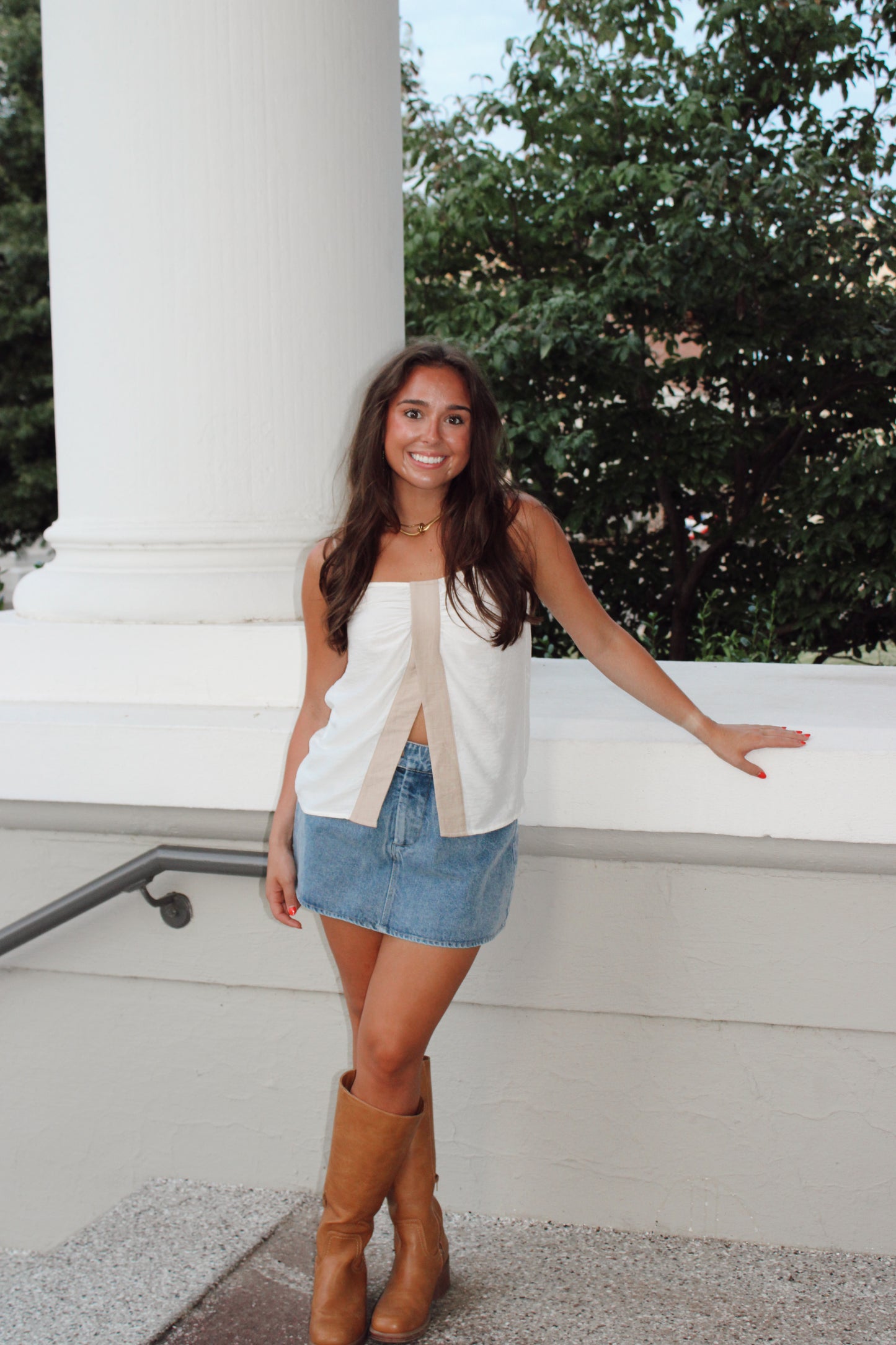 Denim Medium Wash A line Mini Skort