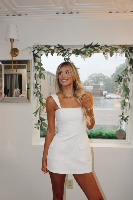 Broadway White Denim Mini Dress