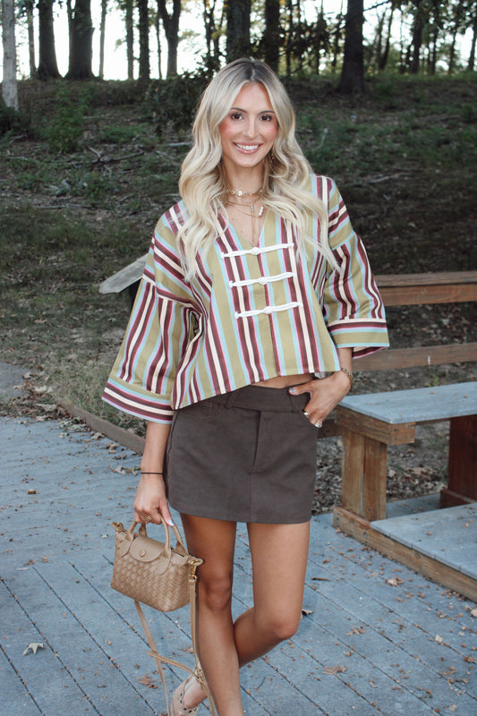 Suede Belted Mini Skirt