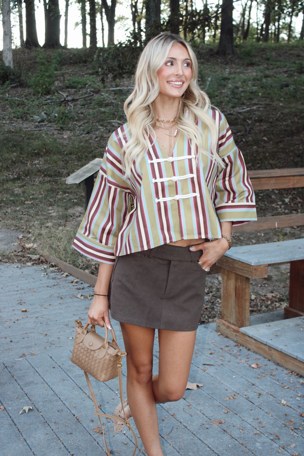Suede Belted Mini Skirt
