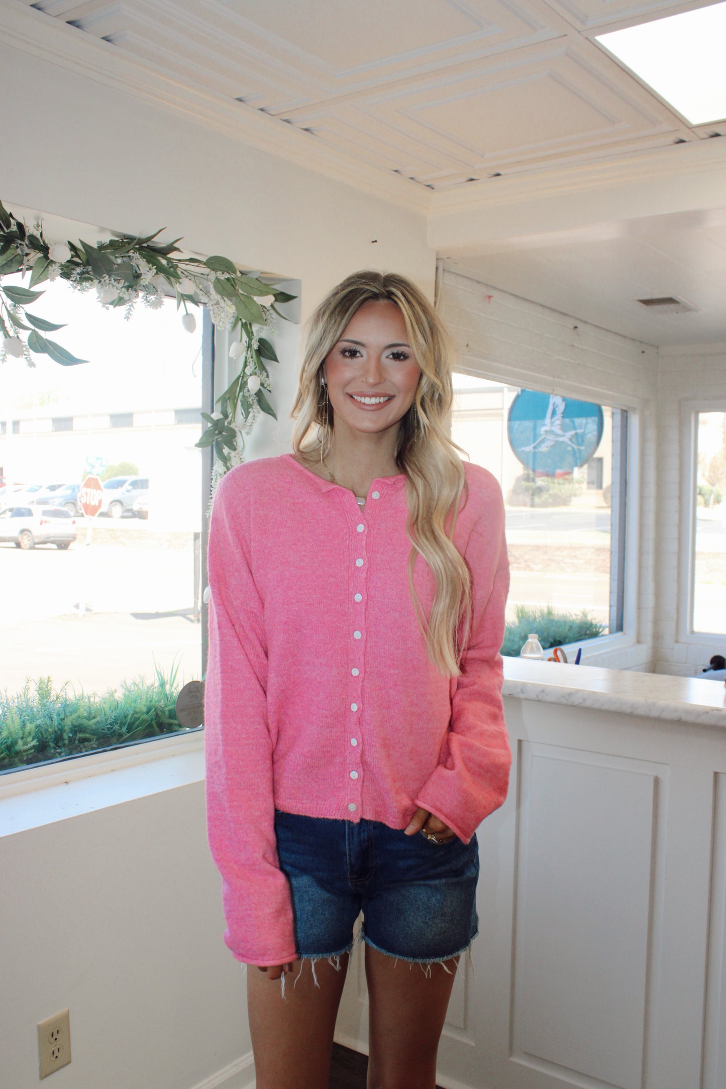Essential Button Down Cardigan Top