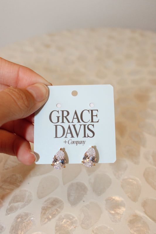 Diamond Stud Round Back Earrings
