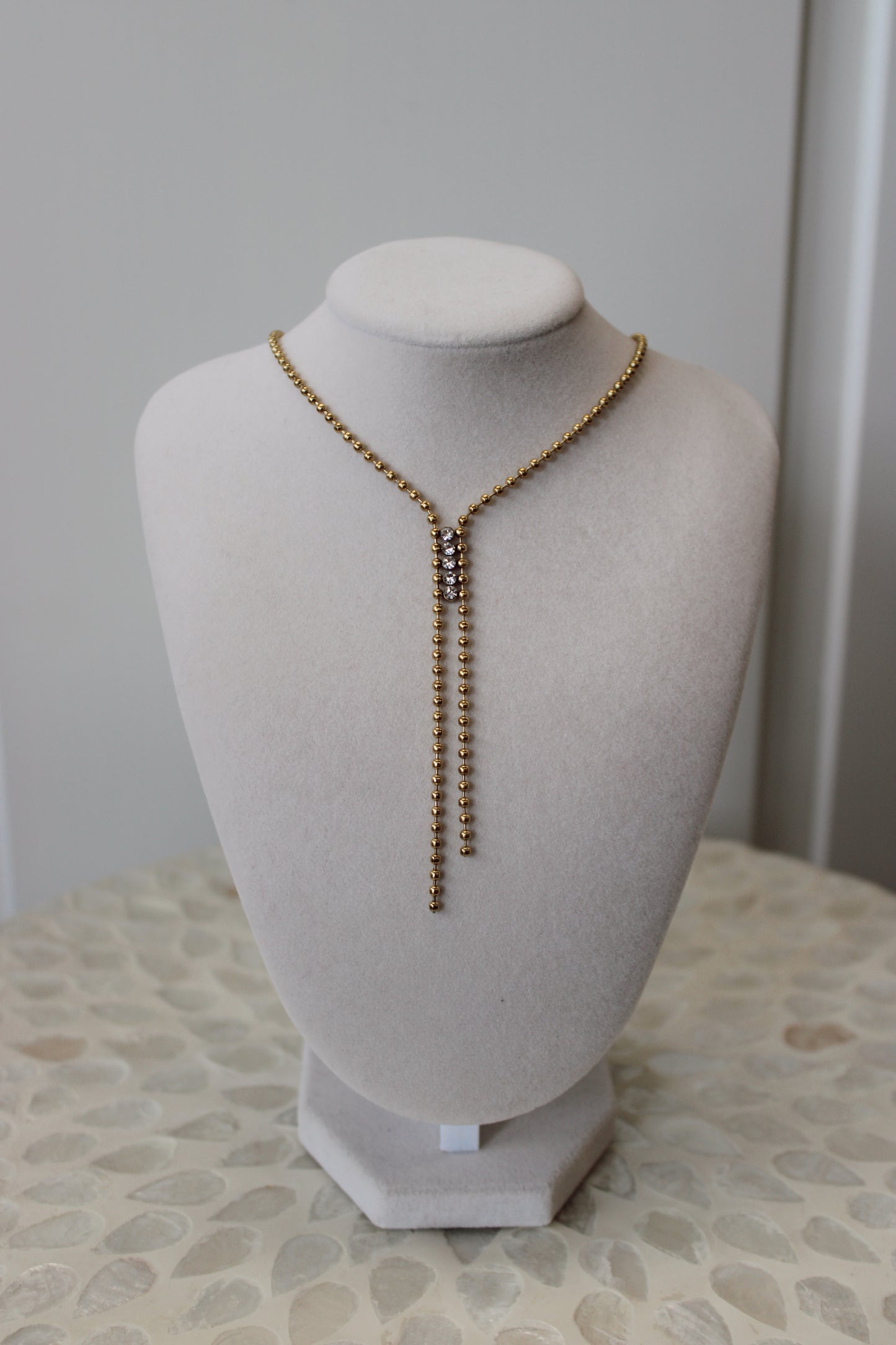Lariat Beaded Gold Lariat Necklace