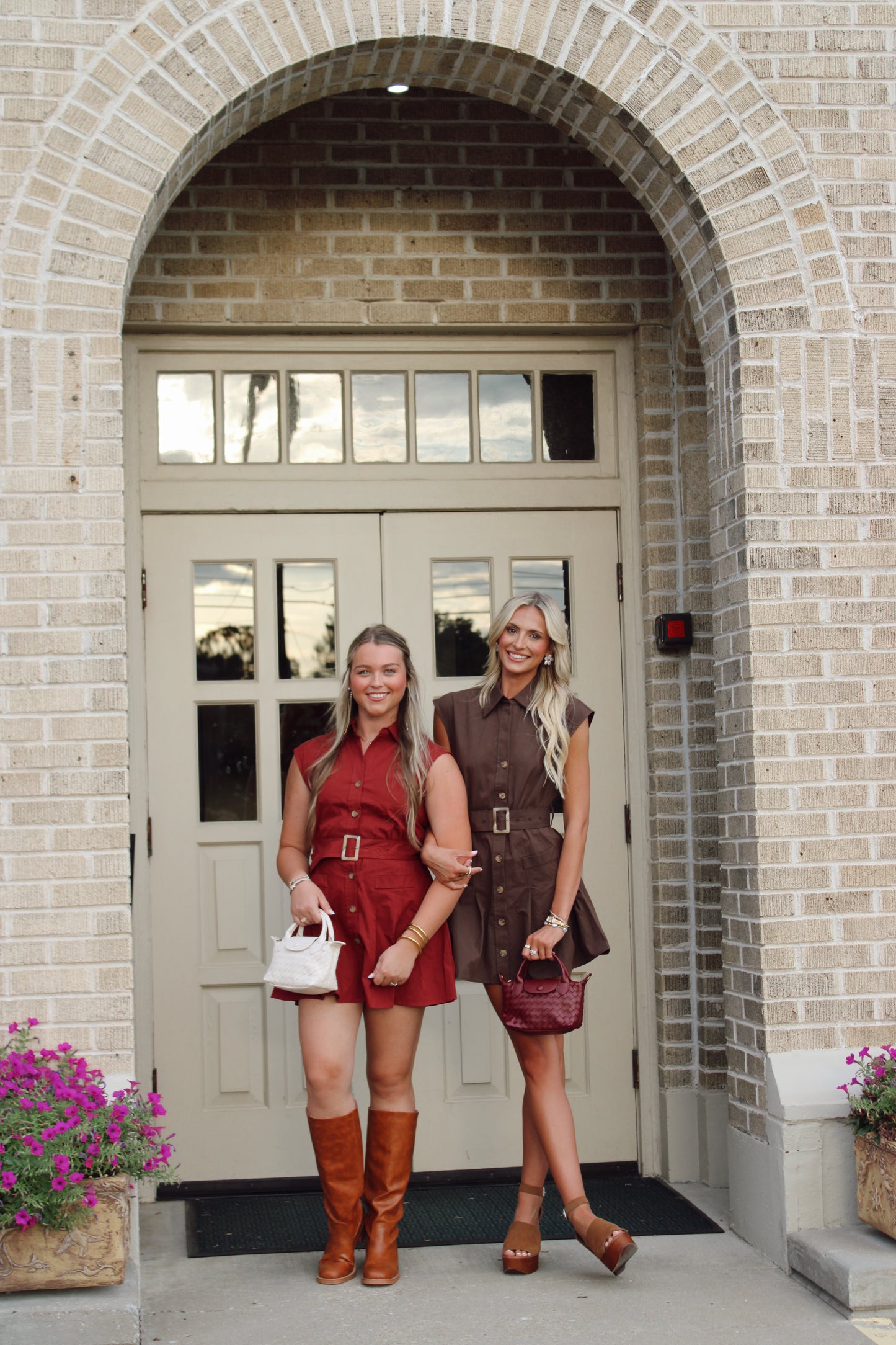 Mia Belted Mini Dress in Burgundy