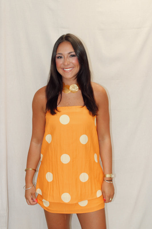 Easton Polka Dot Strapless Top and Skirt Set
