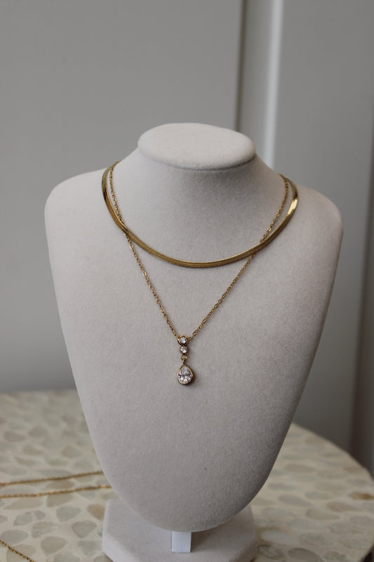 Darcie Layered Teardrop Necklace